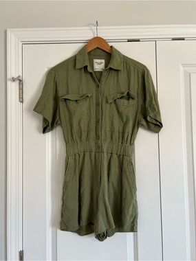 Abercrombie & Fitch Olive Green Utility Romper